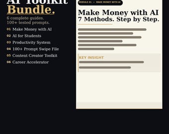 Paquete de herramientas de IA: Gana dinero, estudia, aumenta tu productividad, crea contenido y desarrolla tu carrera profesional (descarga en PDF)