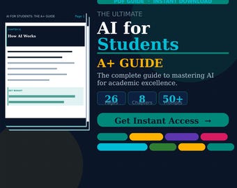 Guía de IA para estudiantes / Estudia de forma más inteligente: redacción de ensayos, investigación y preparación para exámenes (descarga digital)