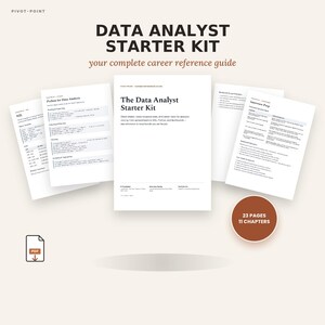 Data Analyst Starter Kit | SQL Excel Python Cheat Sheets + Interview Prep + Job Tracker | Printable PDF | Data Analytics