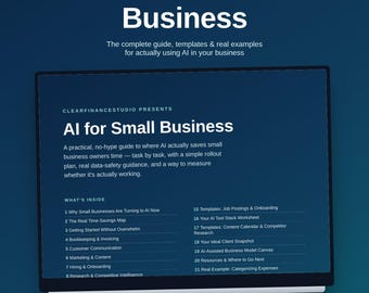 Guía de IA para pequeñas empresas + Plantillas / ChatGPT para contabilidad, marketing y contratación / Libro electrónico en PDF