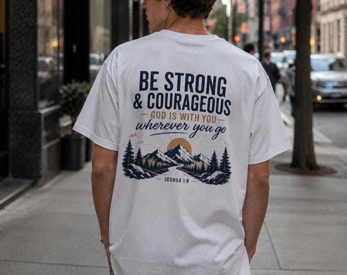 Featured listing image: Joshua 1:9 Christian Graphic Tee