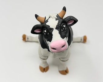 Cow with Horns- Dairy cow - Articulated-  3D printed