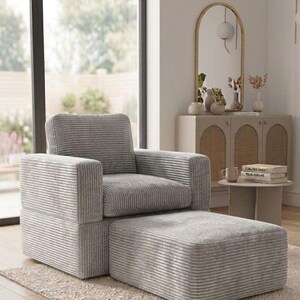 Modulares Cord-Bodensofa, Low-Profile-Schnittcouch, Lesewinkel-Sitzecke Bild 6