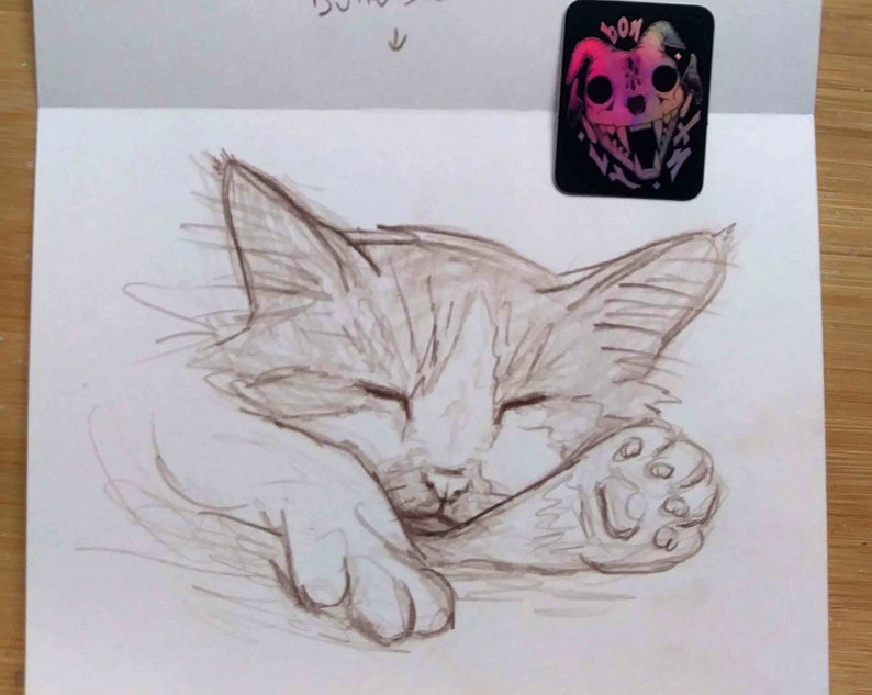 Patronage Thank You Card with Sketch & Sticker Artist Appreciation Support Original Art image 1