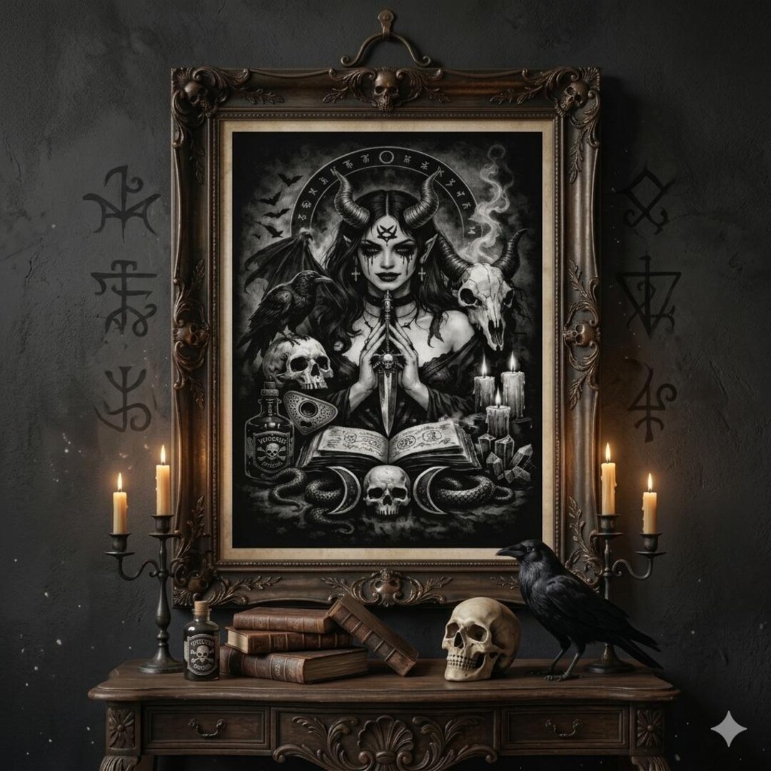 Dark Feminine Wall Art Printable, Occult Woman Poster, Alternative ...