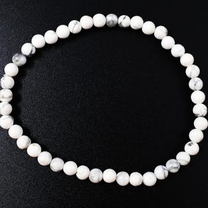 Natural Howlite 4mm Beaded Bracelet | Minimalist Unisex Meditation Jewelry