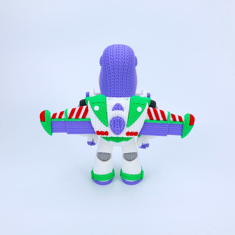 Buzz Lightyear Inspired 3D Printed Figure | Knitted-Style Texture | Multipart Display Model | Space Ranger Decor Gift image 3