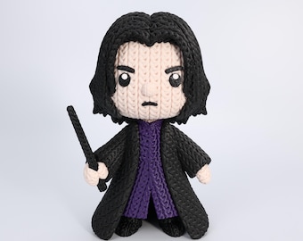 Severus Rogue - Figurine imprimée en 3D inspirée | Texture tricotée | Modèle d'affichage en plusieurs parties | Cadeau déco sorcier