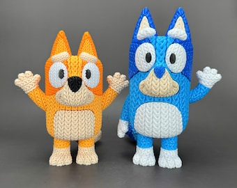 Impression 3D inspirée de Bluey & Bingo | Texture tricotée