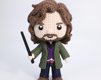 Sirius Black - Figurine imprimée en 3D inspirée | Texture tricotée | Modèle d'affichage en plusieurs parties | Cadeau déco sorcier