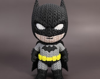 Imprimée en 3D inspirée de Batman | Texture tricotée | Modèle d'affichage en plusieurs parties