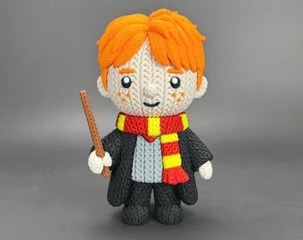 Figurine imprimée en 3D inspirée de Ron Weasley | Texture tricotée | Modèle d'affichage en plusieurs parties