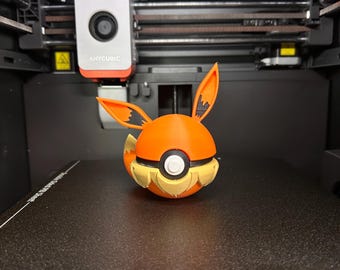Présentoir pour pokéballs inspiré d'Évoli en 3D