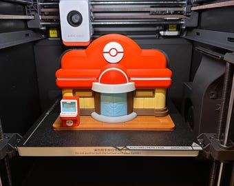 Pokopia Pokémon Center Inspired Dock Stand | Nintendo Switch 2 Dock Holder | Gaming Organizer | Pokémon-Themed Display | 3D Printed