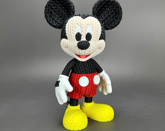 Imprimée en 3D inspirée de Mickey | Texture tricotée | Modèle d'affichage en plusieurs parties | Sorcier