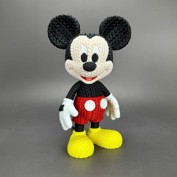 mickey/22fabric/ハンドメイド Mickey-inspired 3D Printed Figure | Knitted-style Texture