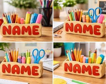 Organiseur de nom de bureau personnalisé | Porte-stylo personnalisé | Cadeau unique pour professeur ou étudiant