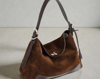 Women’s Genuine Leather Shoulder Crossbody Bag – Large Capacity Tote Purse, Classic Autumn Winter Commuter Handbag