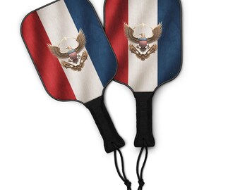 Pickleball Set | American Eagle Wooden Paddle Set | USA Flag 2 Player Gift- Starter Kit