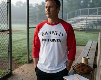 3/4 Sleeve Baseball Raglan | Earned Not Given | Heritage Baseball Shirt