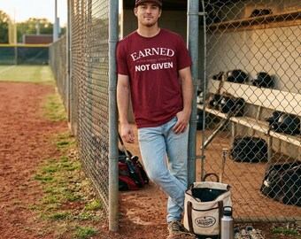 Men's Baseball T-Shirt | Earned Not Given | Heritage Baseball Tee