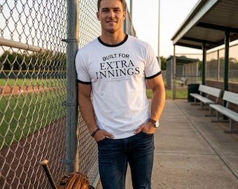 Baseball Ringer Tee | Built for Extra Innings | Heritage Baseball Shirt