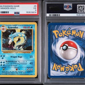 Vintage Pokémon Gyarados Holo PSA 5 – 1999 Base Set – Graded Collectible Card image 1