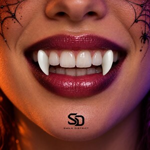 Vampire Fangs | Snap-On Veneer Fangs | Realistic Cosplay Teeth | Halloween & Costume | Elite Veneers
