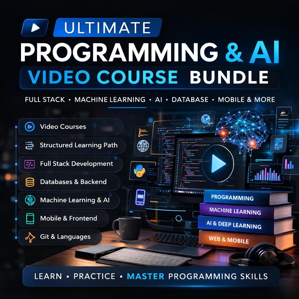 Ultimate Programming & AI Video Course Bundle Full Stack Coding Mastery Python Web Coding