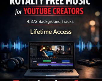 Pacchetto di musica royalty free con 4.372 tracce di sottofondo di YouTube per i creatori di social media