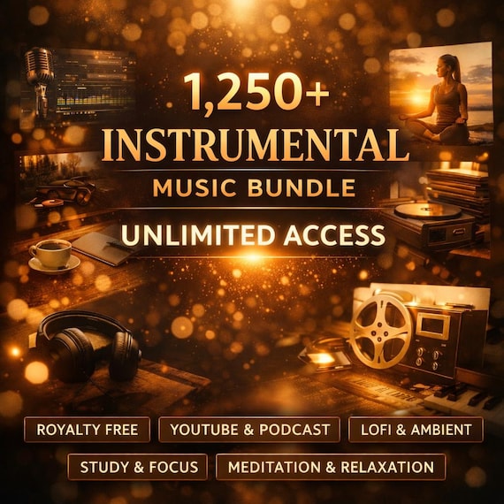 Instrumental Music Bundle Royalty Free Background Music for YouTube Podcast Video Meditation Relaxation Production