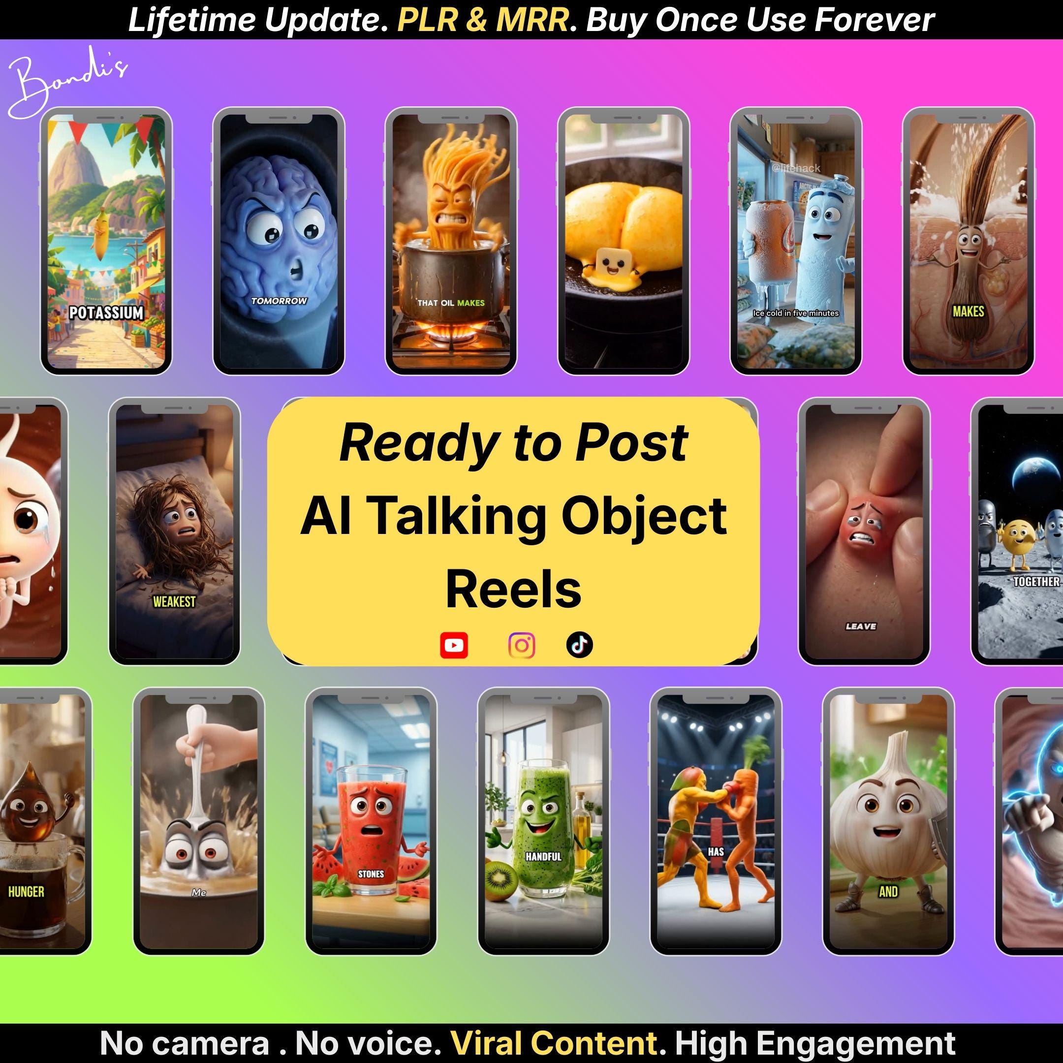 AI Talking Object Reels Bundle Viral Faceless Tiktok Instagram Content ...