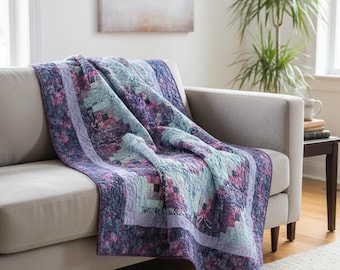 Purple Log Cabin Batik
