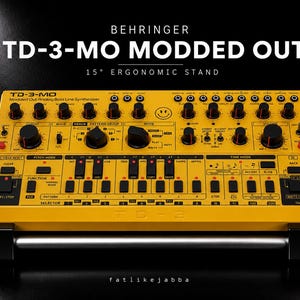 Behringer TD-3-MO Modded Out Stand | Synthesizer Holder | Ergonomic Desktop Riser | Acid bass performance