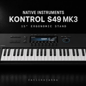 Native Instruments Kontrol S49 MK3 スタンド | キーボードコントローラーホルダー | 人間工学に基づいたデスクトップライザー | 音楽制作セットアップ | スタジオデスク