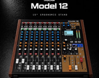 TASCAM Model 12 ミキサー & OHASHI ミキサー用スタンド Tascam Model 12 Mixer Tabletop Stand - 3d Printed - Black W/non