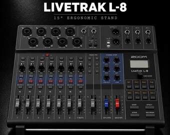 Zoom LiveTrak L-8 Stand | Blender Holder | Ergonomic Desktop Riser | Recording Setup | Studio desk