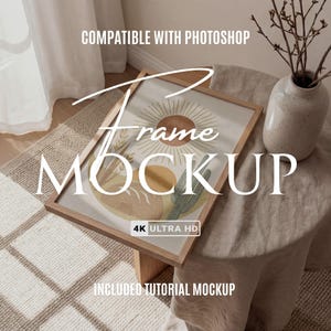 Houten lijstmodel, voorbeeld boho-tafelbladposter, sjabloon slim object (digitale download)