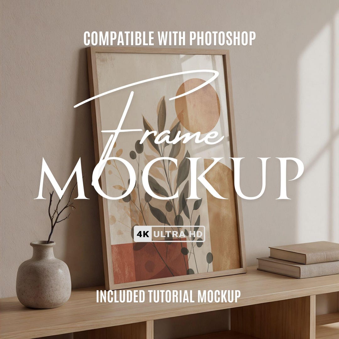 Wood Frame Mockup for Client Proofs, Home Staging, Housewarming Gift ...