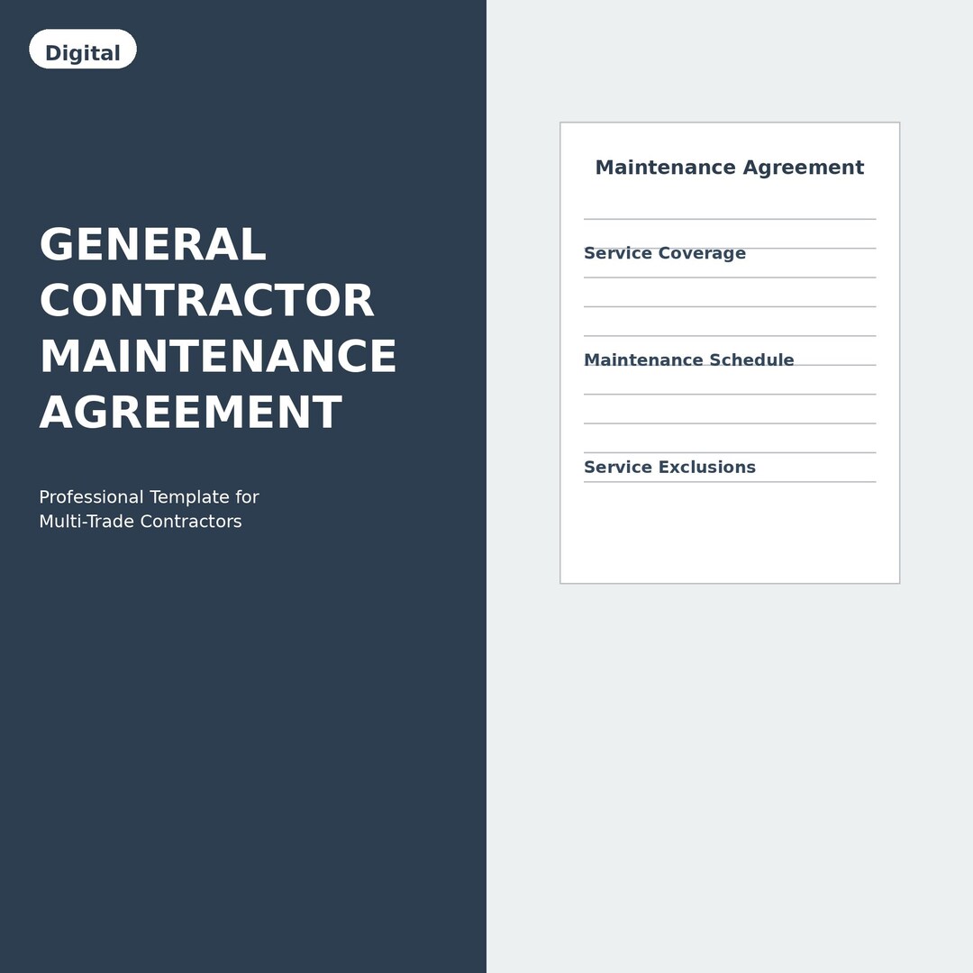 Gc Contract Example General Contractor Maintenance Contract Template | GC Contract | GC ...
