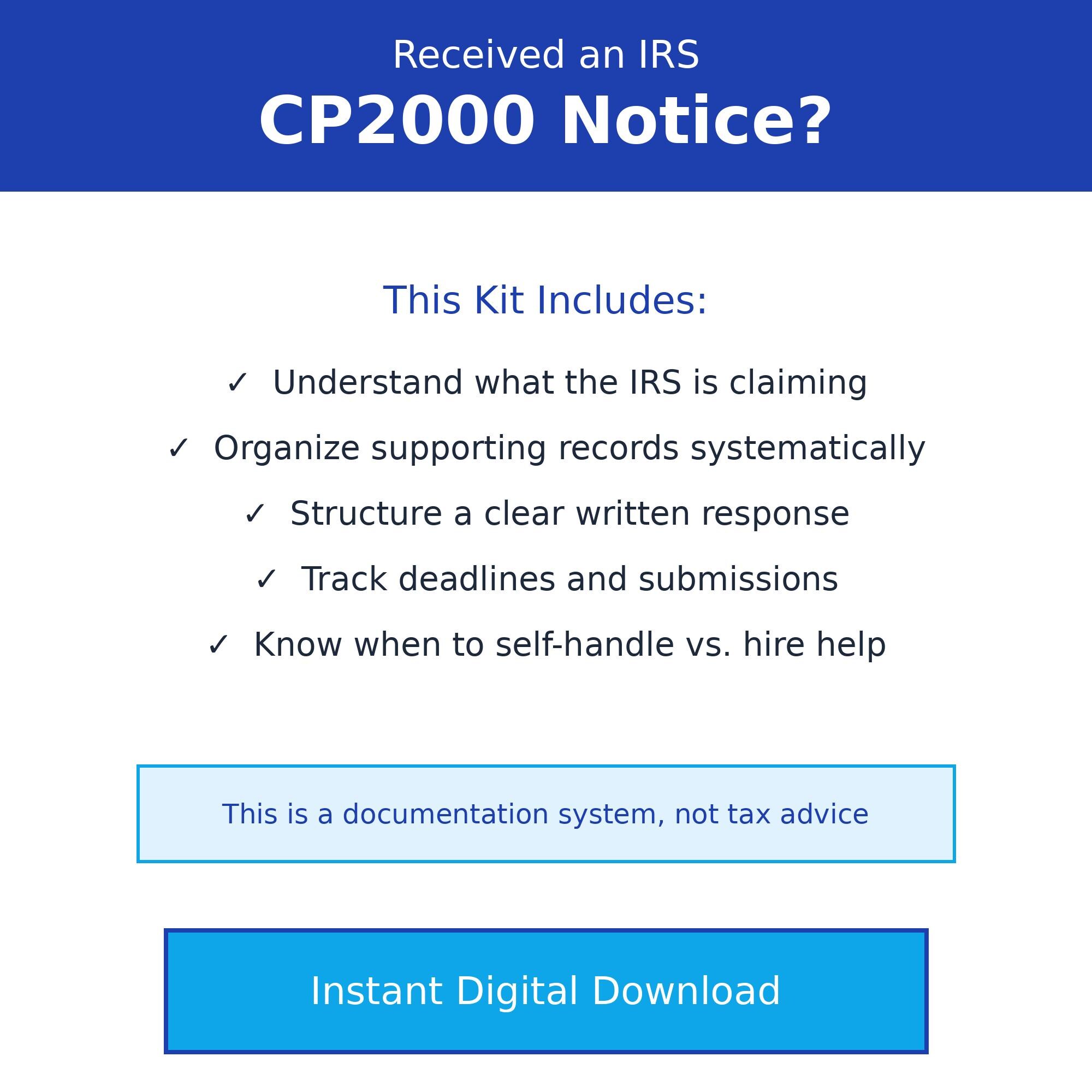Kit Rico Cp2000 IRS CP2000 Notice Response Kit | Tax Notice Help | Underreported Income ...