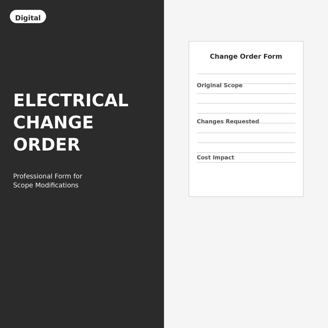Electrical Change Order Form Template (scope, Price & Timeline ...