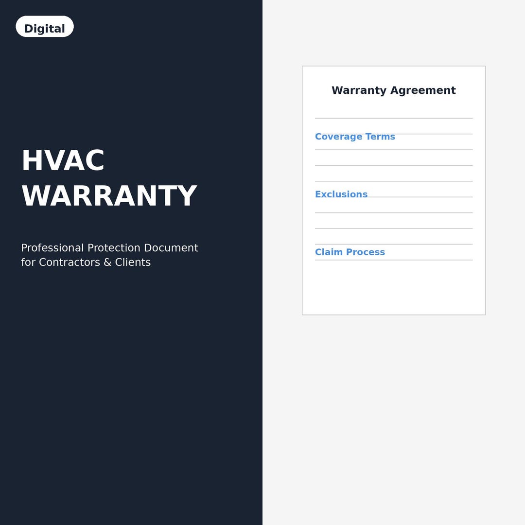 HVAC Warranty Document Template (equipment & Service Coverage Terms