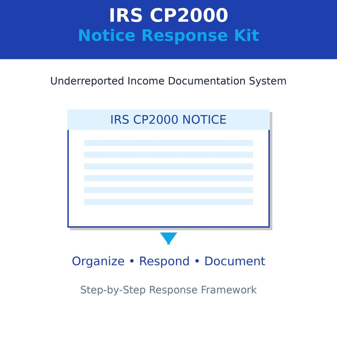IRS CP2000 Notice Response Kit | Tax Notice Help | Underreported Income ...
