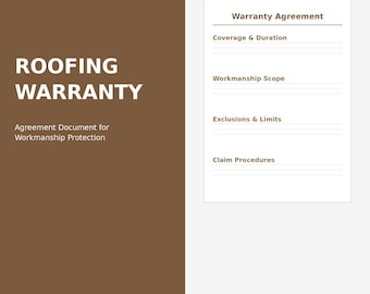 Sistema de Documentação de Garantia de Telhados: Modelo Profissional de Registro de Garantia para Empreiteiros de Telhados