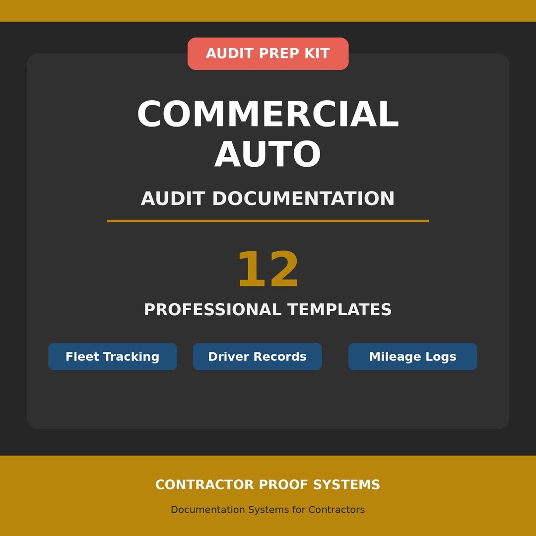 Auto Documentation Example Commercial Auto Audit Documentation Kit | Vehicle & Driver Tracking ...
