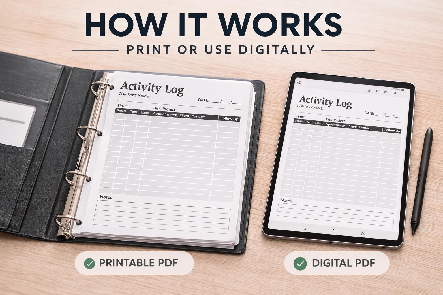 Daily Work Tracker Printable PDF | Task & Client Activity Tracker ...