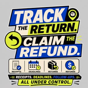 Returns Tracker Printable PDF, Fillable Log for Amazon Refunds, Receipts, Deadlines, GoodNotes Compatible
