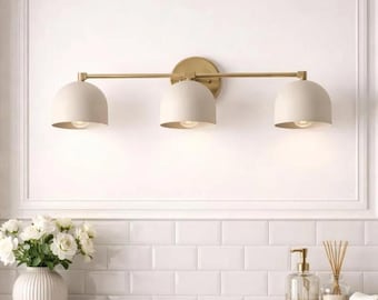 Handmade Brass Vanity Light, 3 Light Bathroom Wall Sconce, Modern Brass Wall Lamp, Farmhouse Vanity Fixture, Luxury Lighting