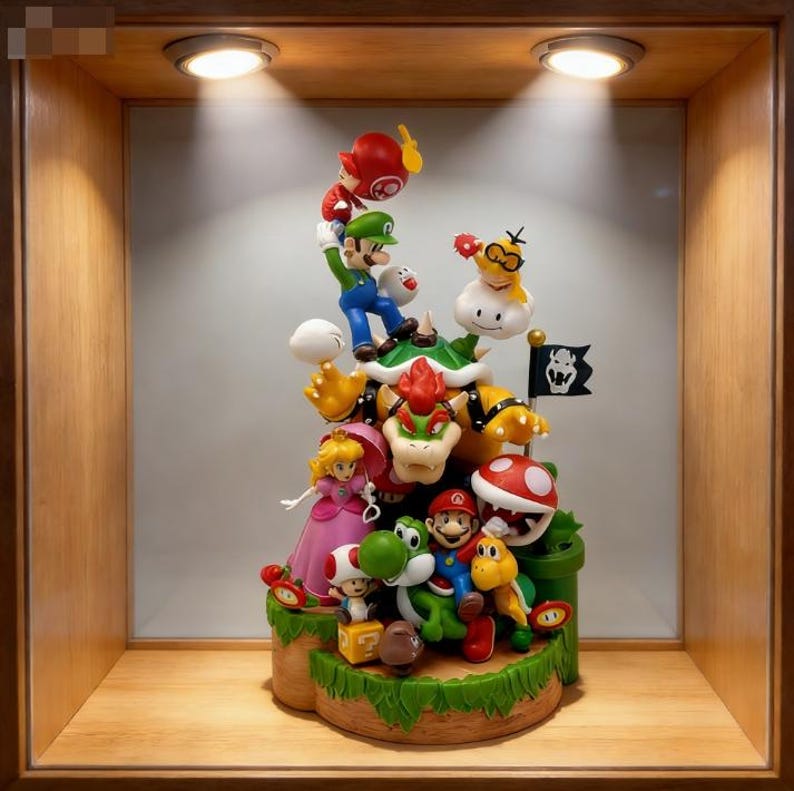 Mario Display Set Super Mario Scene Figure Set – Mario Luigi Princess Peach & Donkey Kong ...